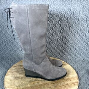 UGG Shoes Ugg Boots Womens Kneehigh Dawna Gray Suede Wedge